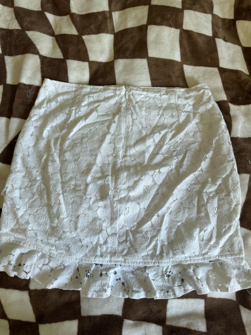 WHITE HONEY White Lace Ruffle Hem Women's Skirt